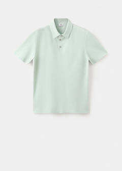 Slim fit cotton piqué blend polo — Pastel Green 6