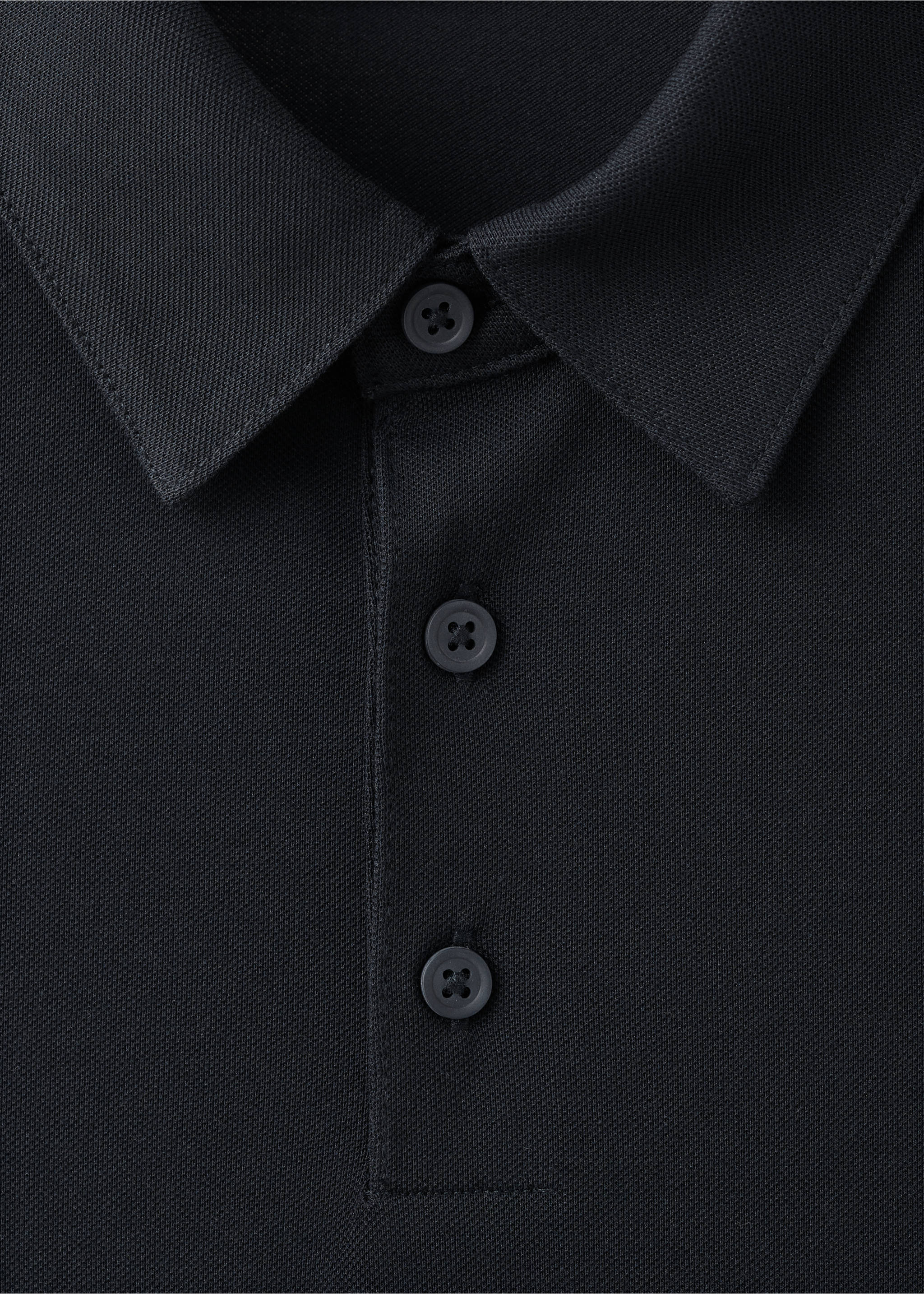 Slim-fit cotton-piqué polo shirt - Details of the article 8, Navy. Ref: 37051434-00.