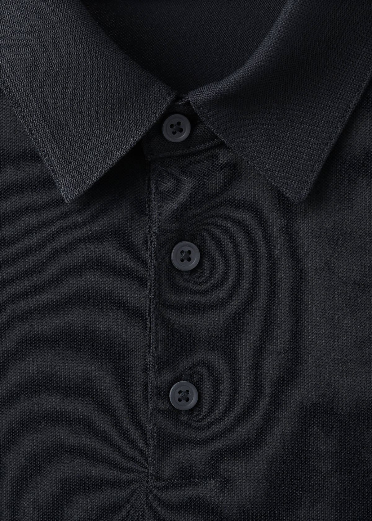 Slim fit cotton piqué blend polo — Navy