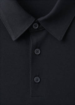 Slim fit cotton piqué blend polo — Navy 7