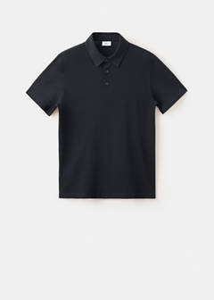 Slim fit cotton piqué blend polo — Navy 6