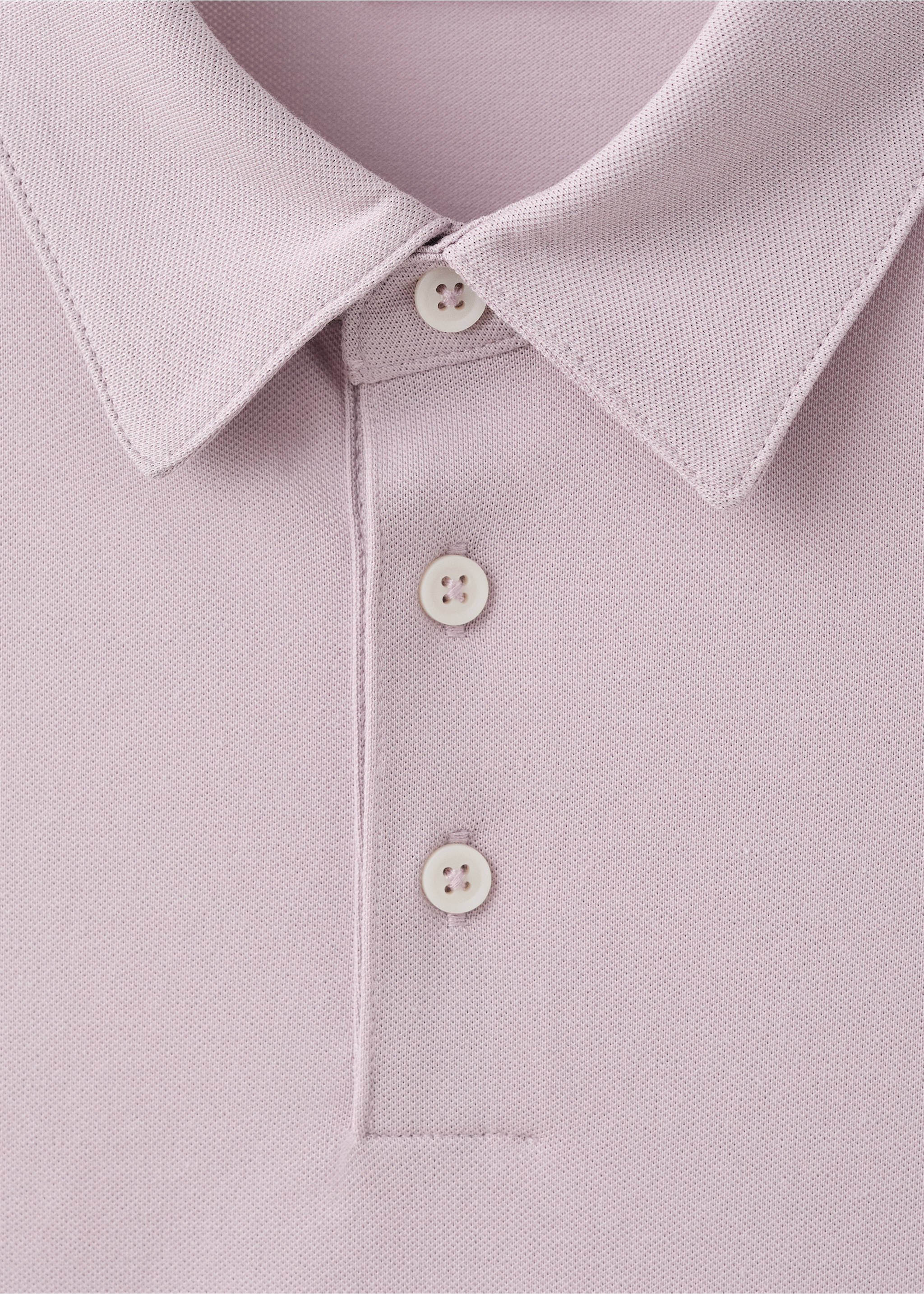 Slim-fit cotton-piqué polo shirt - Details of the article 8, Pale Pink. Ref: 37051434-00.