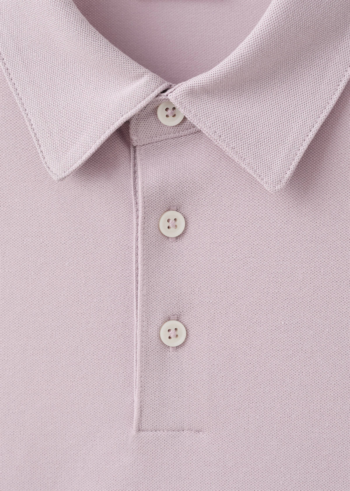 Slim fit cotton piqué blend polo — Pale Pink