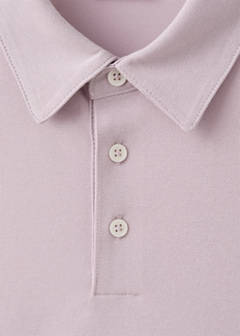 Slim fit cotton piqué blend polo — Pale Pink 8