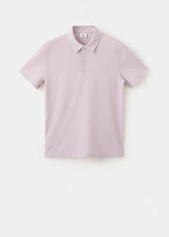 Slim fit cotton piqué blend polo — Pale Pink 7
