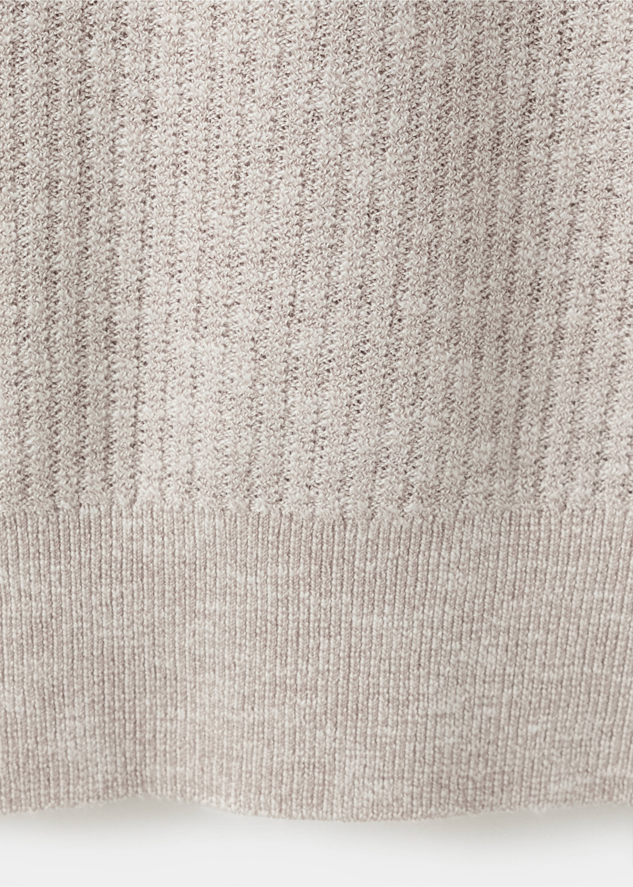 Camiseta mezcla lino algodón canalé - Detalle del artículo 0, Arena. Ref: 37051437-00.