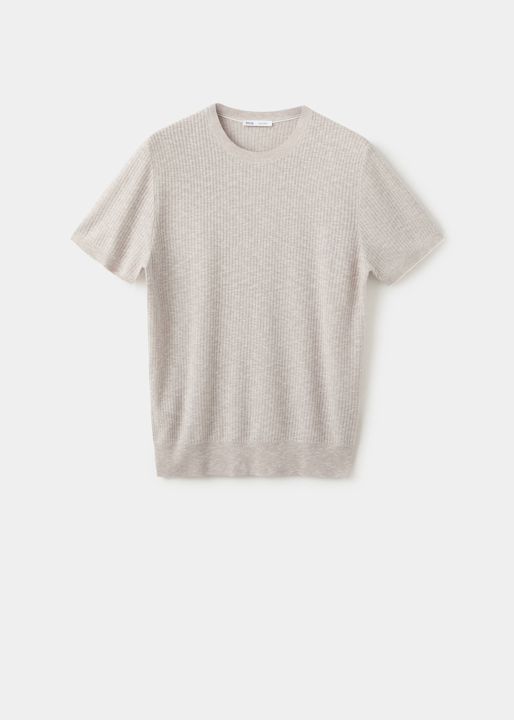 Camiseta mezcla lino algodón canalé - Artículo sin modelo