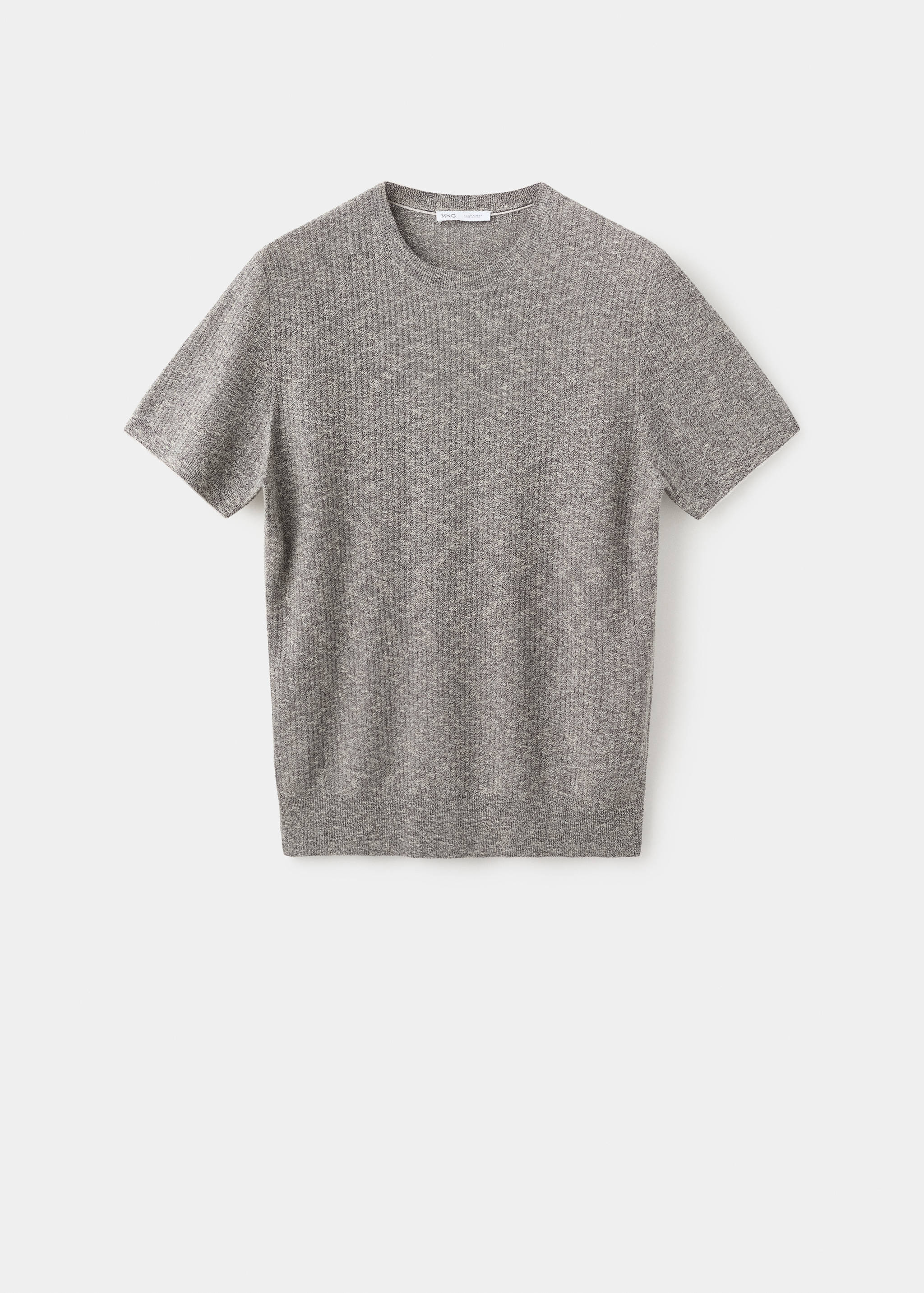Camiseta mezcla lino algodón canalé - Artículo sin modelo