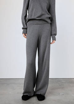 Straight-leg trousers, 100% cotton, soft feel — Grey 1