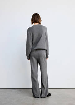 Straight-leg trousers, 100% cotton, soft feel — Grey 3