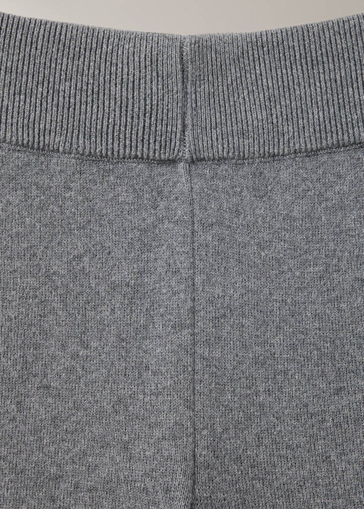 Straight-leg trousers, 100% cotton, soft feel — Grey