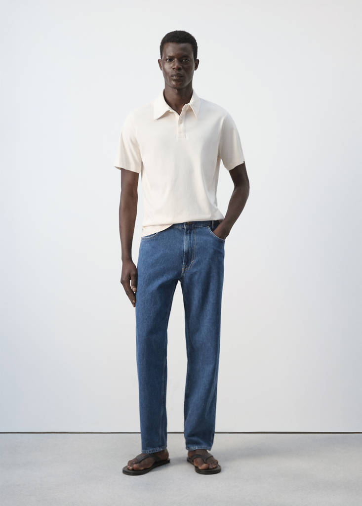 Plain 100% cotton polo — Ecru
