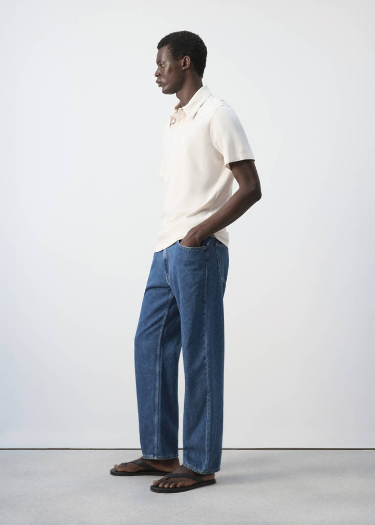 Plain 100% cotton polo — Ecru