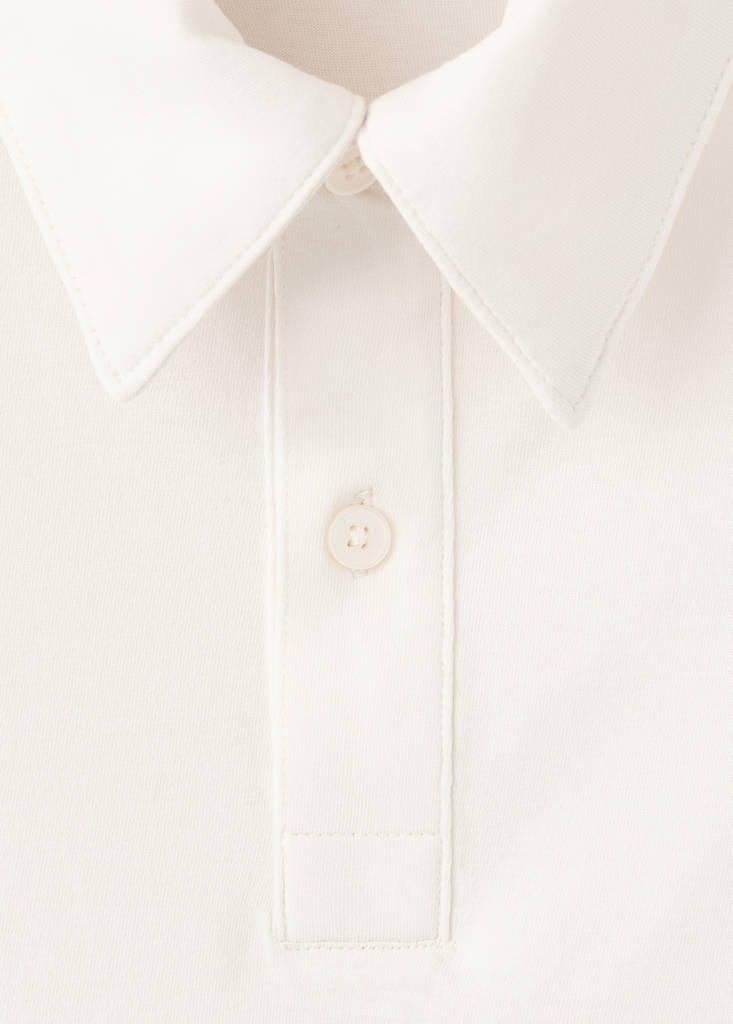 Plain 100% cotton polo — Ecru