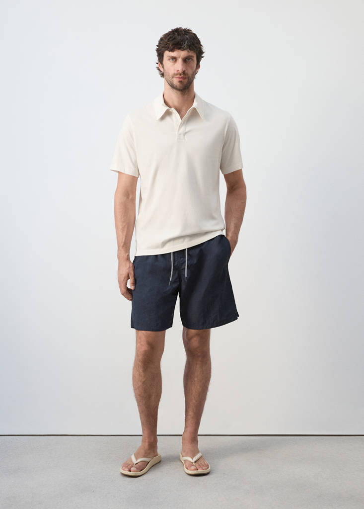 Plain 100% cotton polo — Ecru