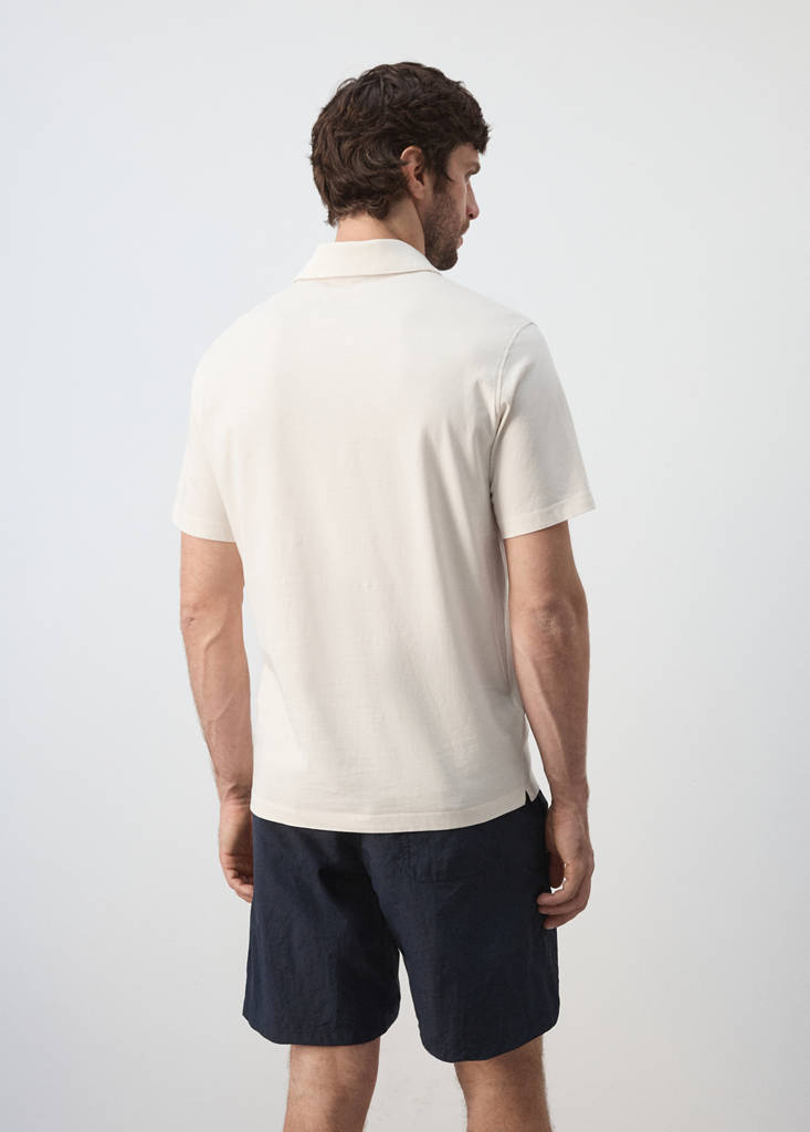 Plain 100% cotton polo — Ecru