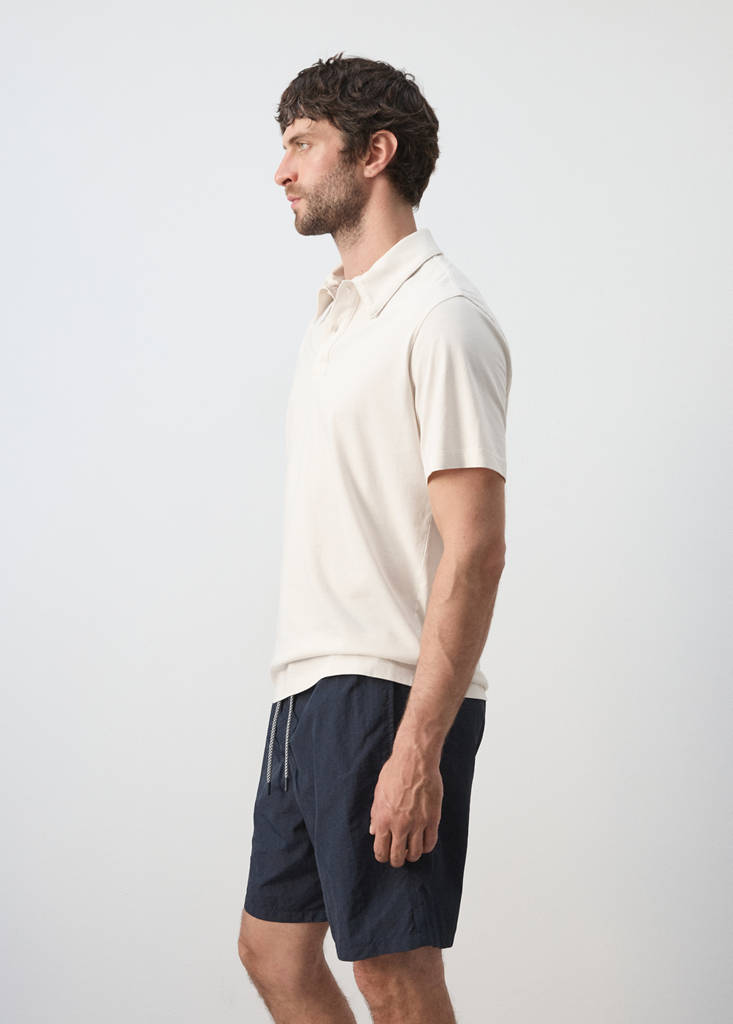 Plain 100% cotton polo — Ecru