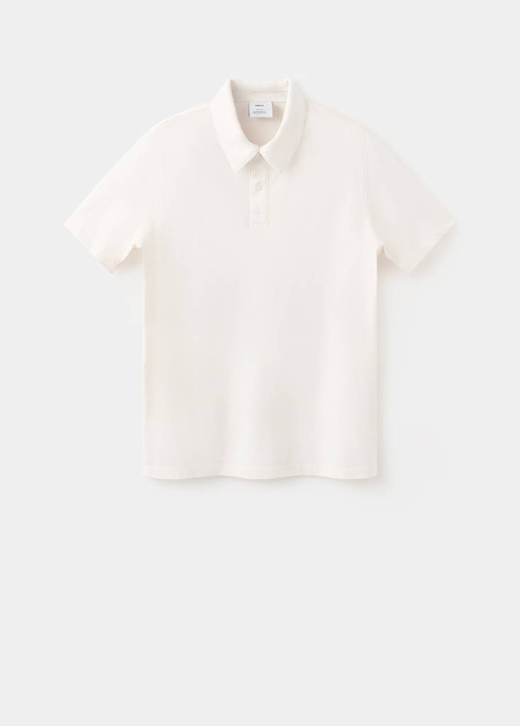Plain 100% cotton polo — Ecru