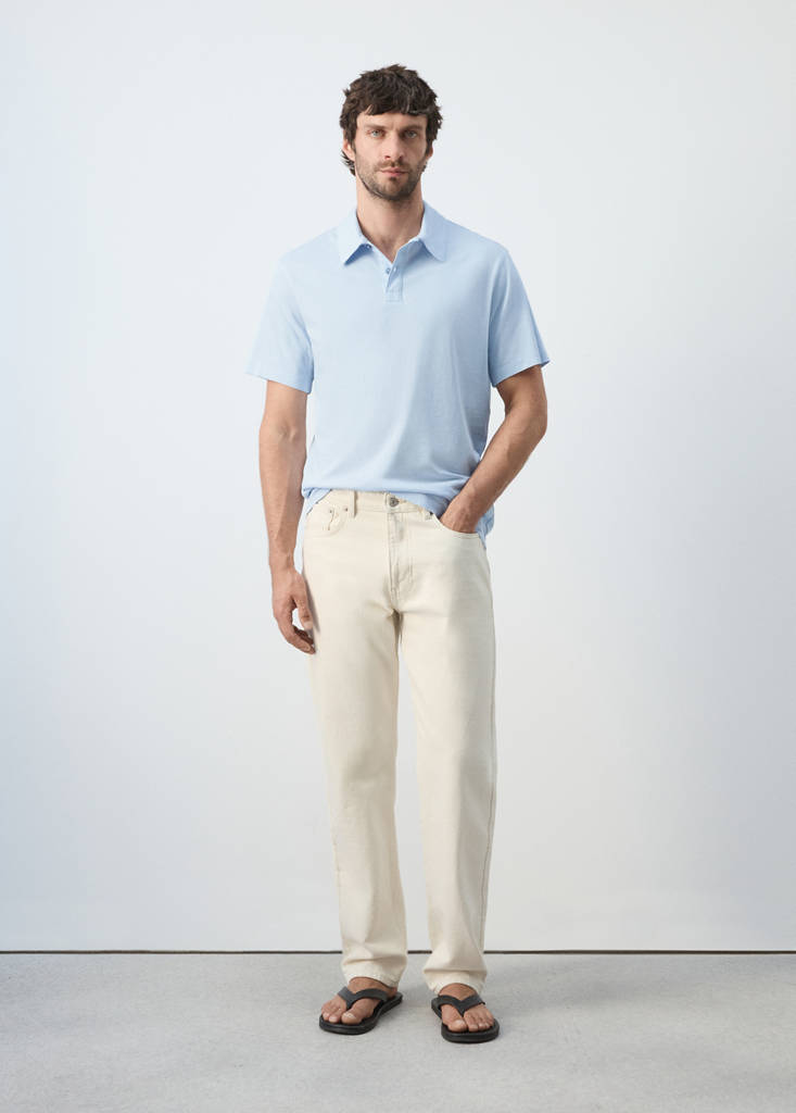 Plain 100% cotton polo — Sky Blue