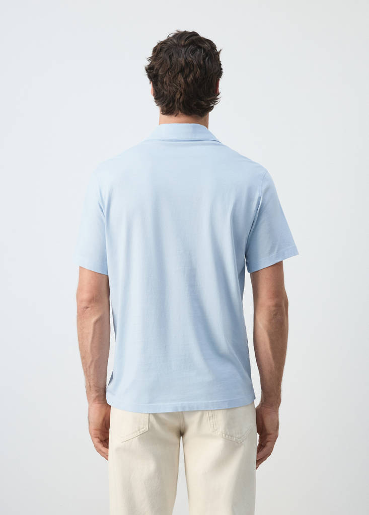 Plain 100% cotton polo — Sky Blue