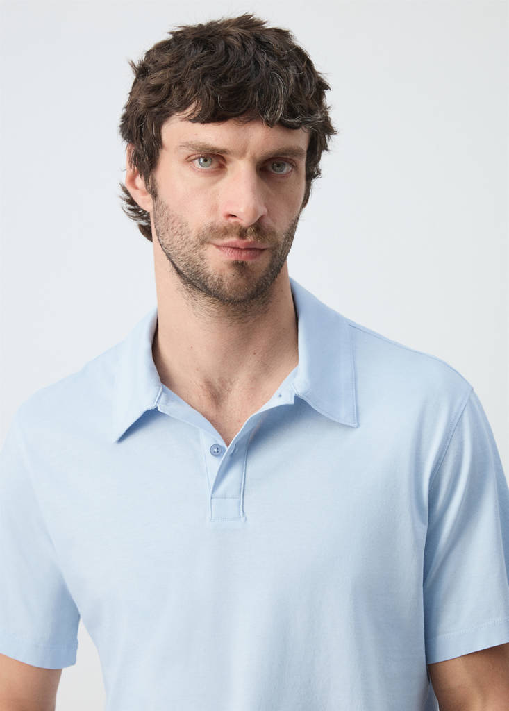 Plain 100% cotton polo — Sky Blue