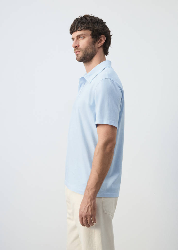 Plain 100% cotton polo — Sky Blue