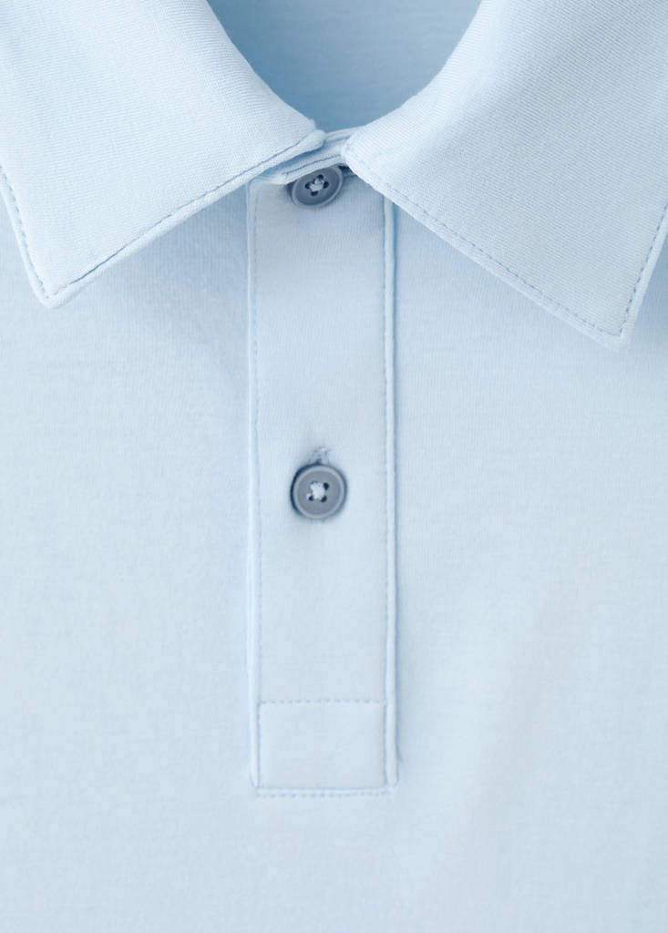 Plain 100% cotton polo — Sky Blue