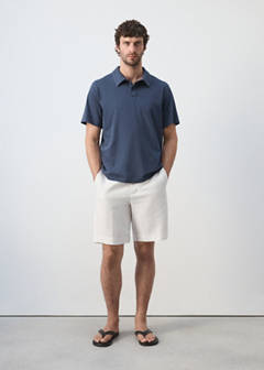 Plain 100% cotton polo — Navy 2
