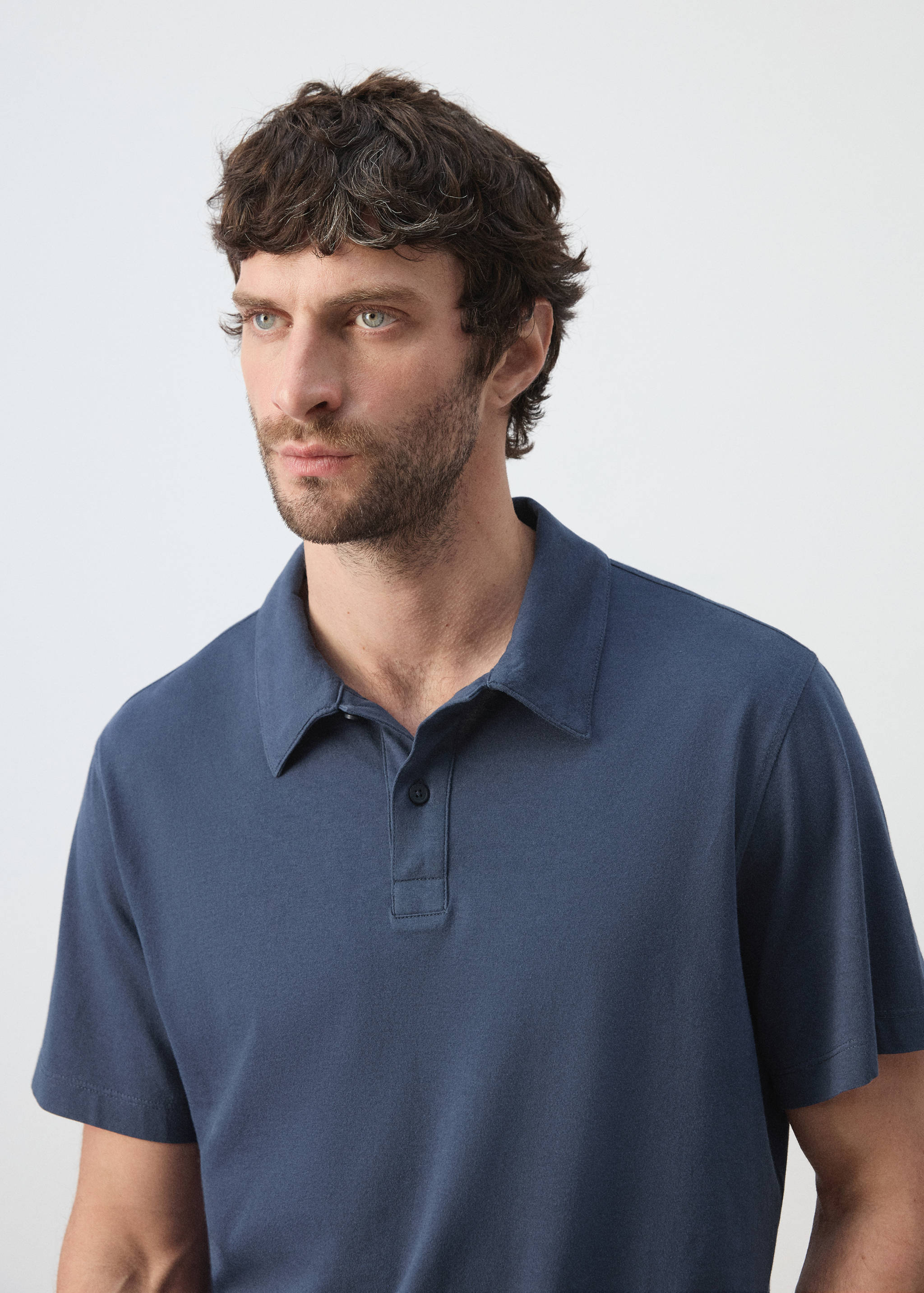 Plain 100% cotton polo - Details of the article 1