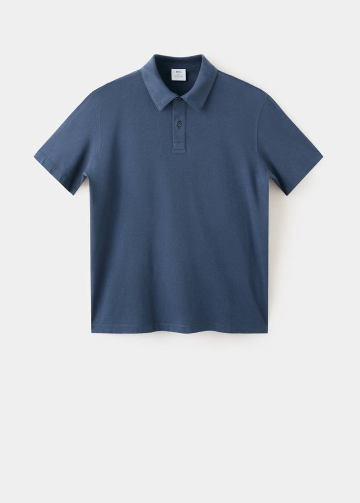 Plain 100% cotton polo — Navy