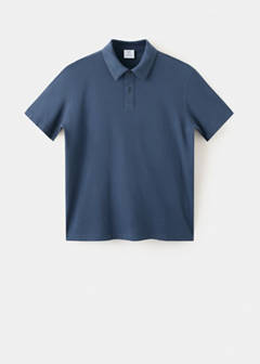 Plain 100% cotton polo — Navy 6