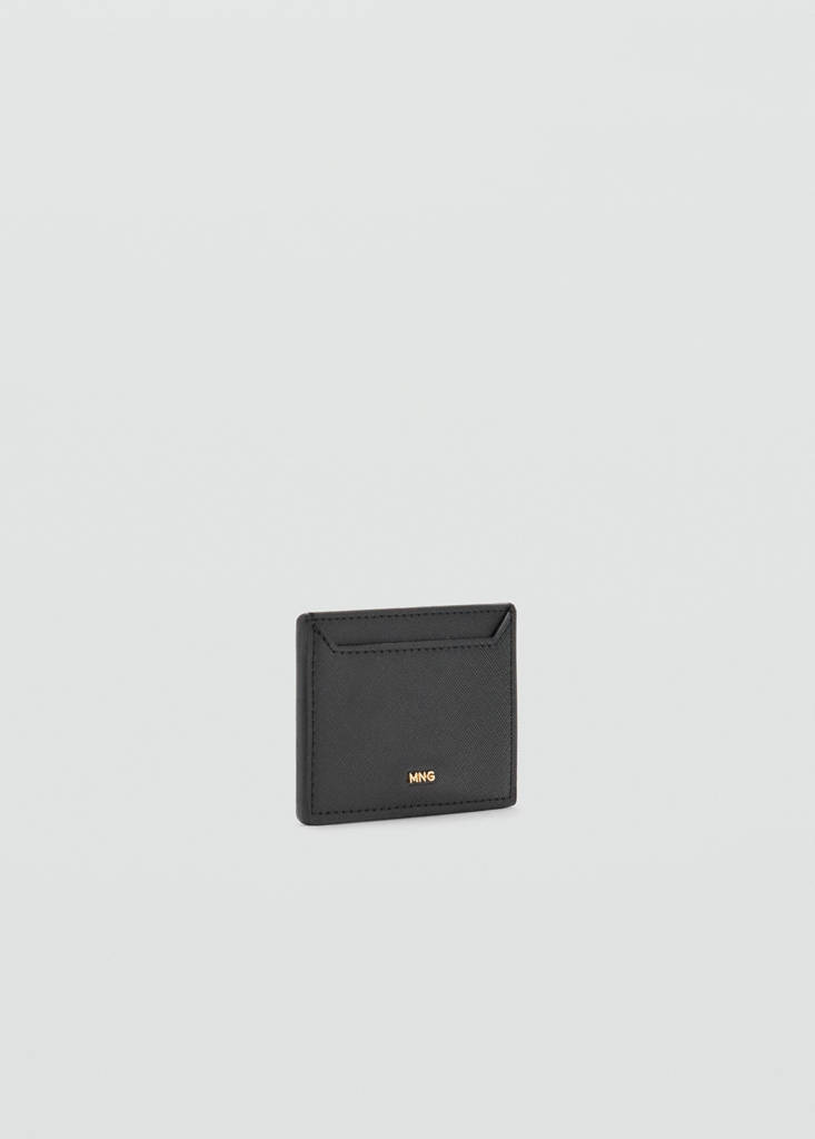 Saffiano-effect cardholder — Black