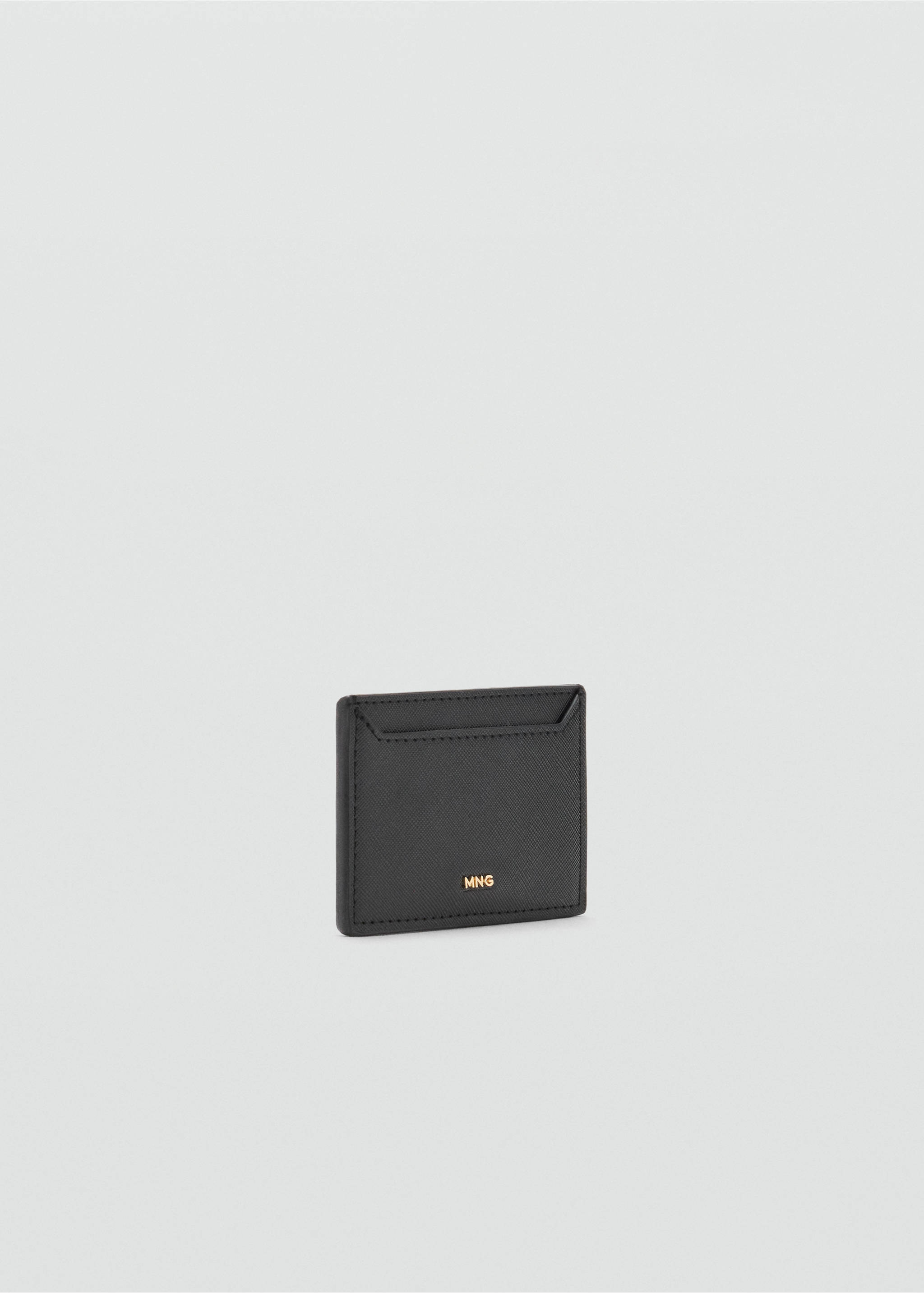 Porte-cartes effet saffiano - Plan moyen, Noir. Ref: 37051442-00.