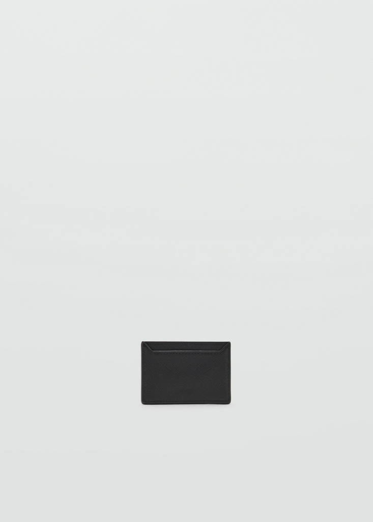Saffiano-effect cardholder — Black