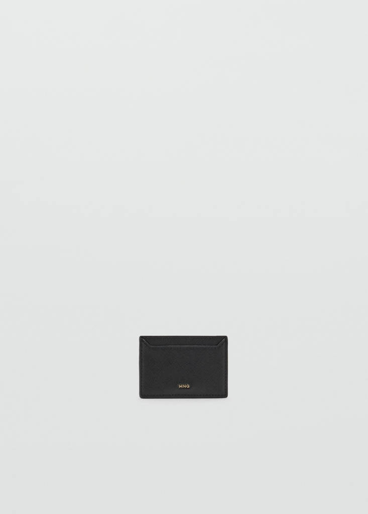 Saffiano-effect cardholder — Black