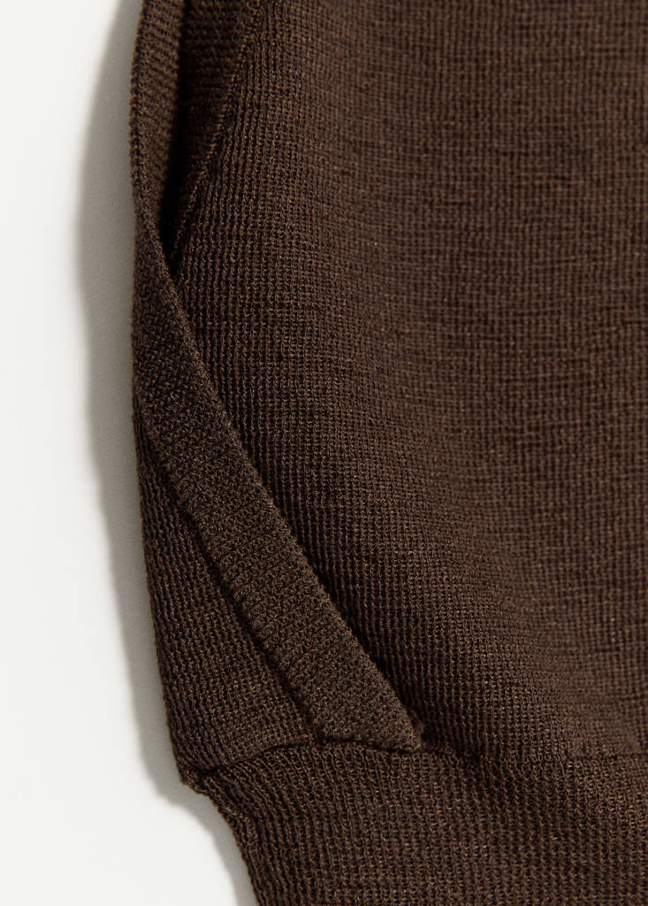 V-neck knitted waistcoat — Coffee