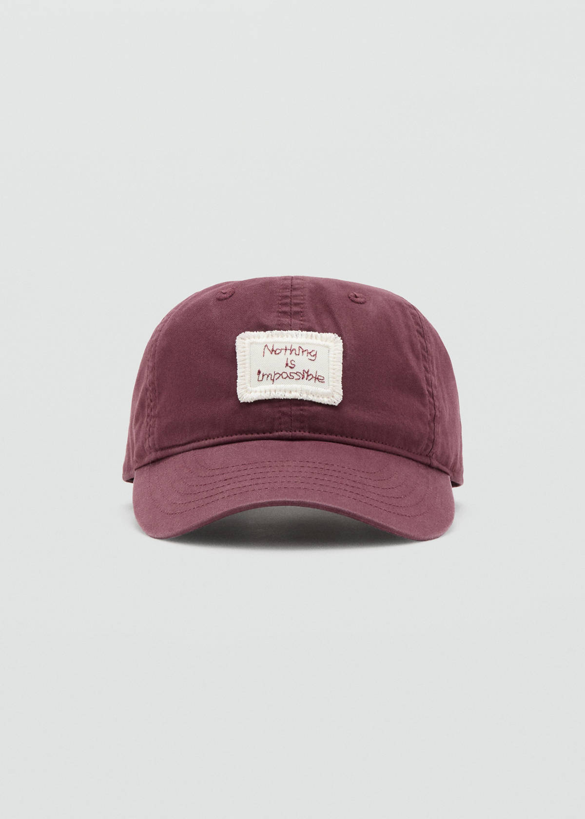 Embroidered detail cap — Maroon