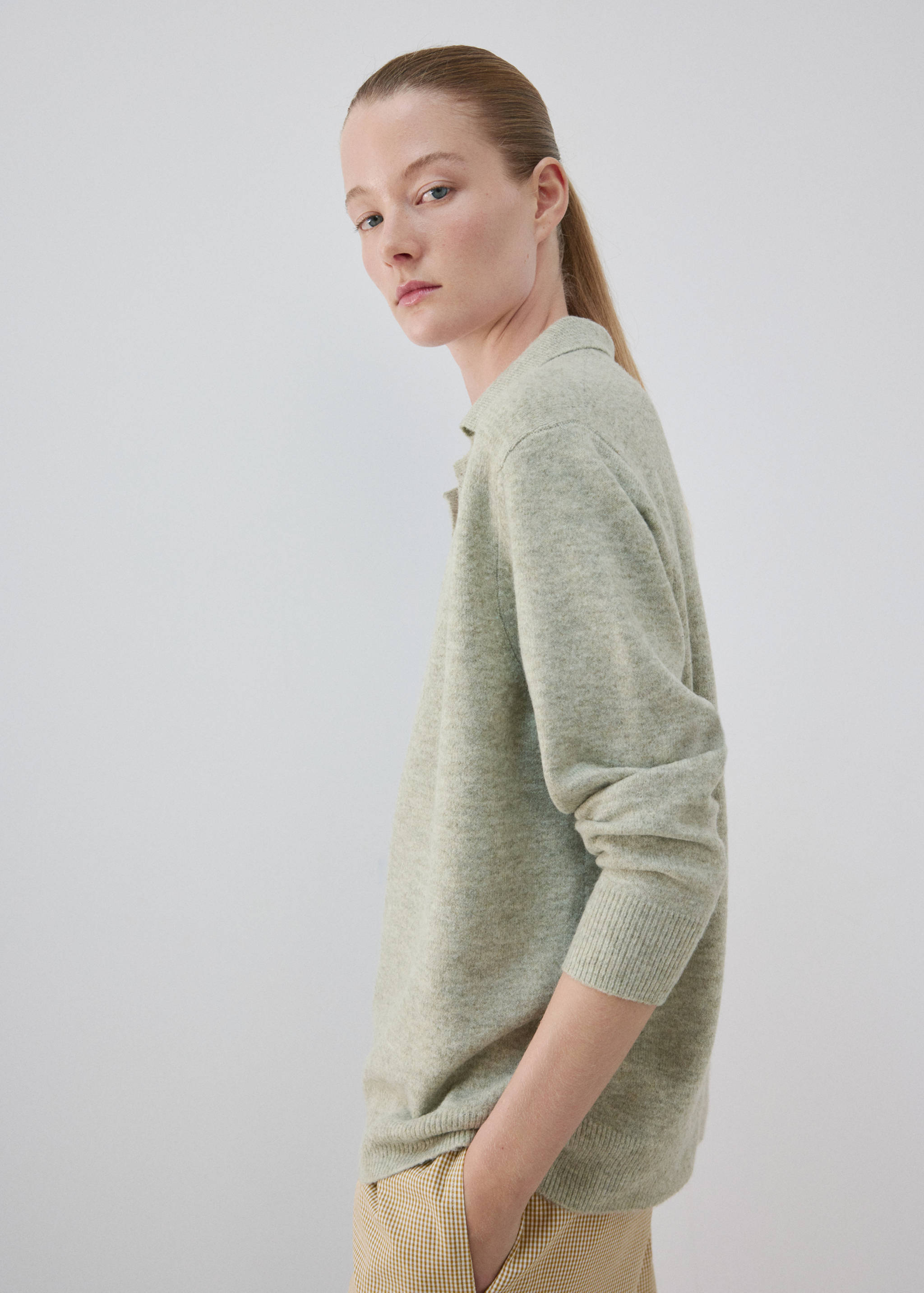 Knitted polo-neck sweater - Details of the article 1