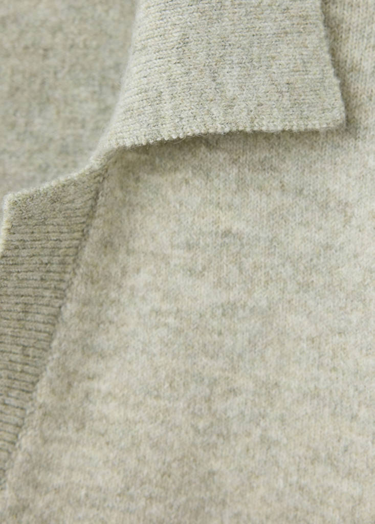 Knitted polo-neck sweater — Beige