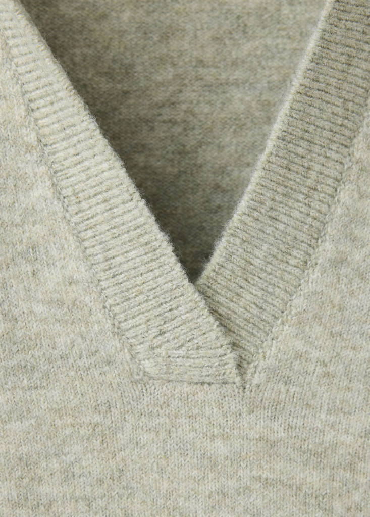 Knitted polo-neck sweater — Beige