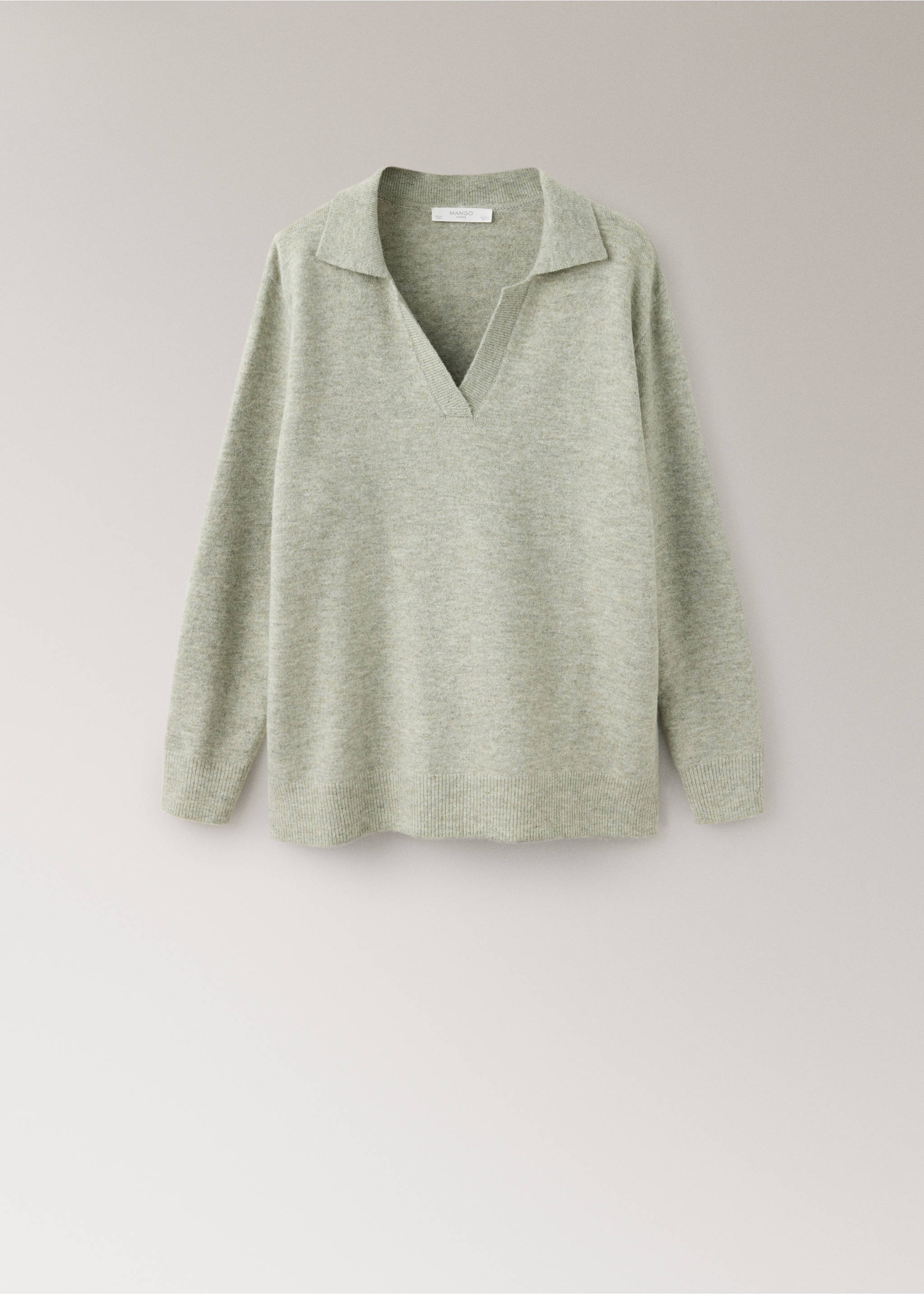 Knitted polo-neck sweater - Article without model, Beige. Ref: 37051449-00.