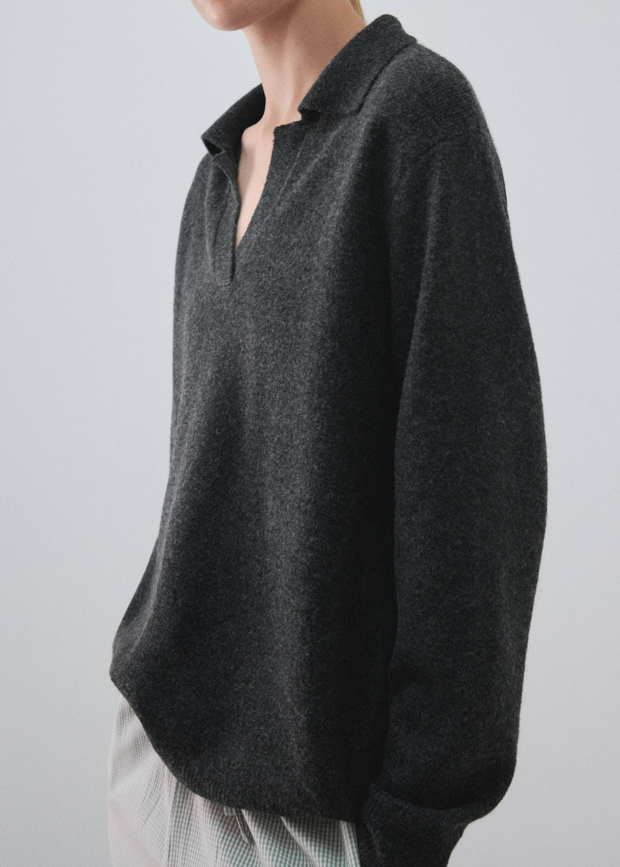 Knitted polo-neck sweater - Details of the article 1