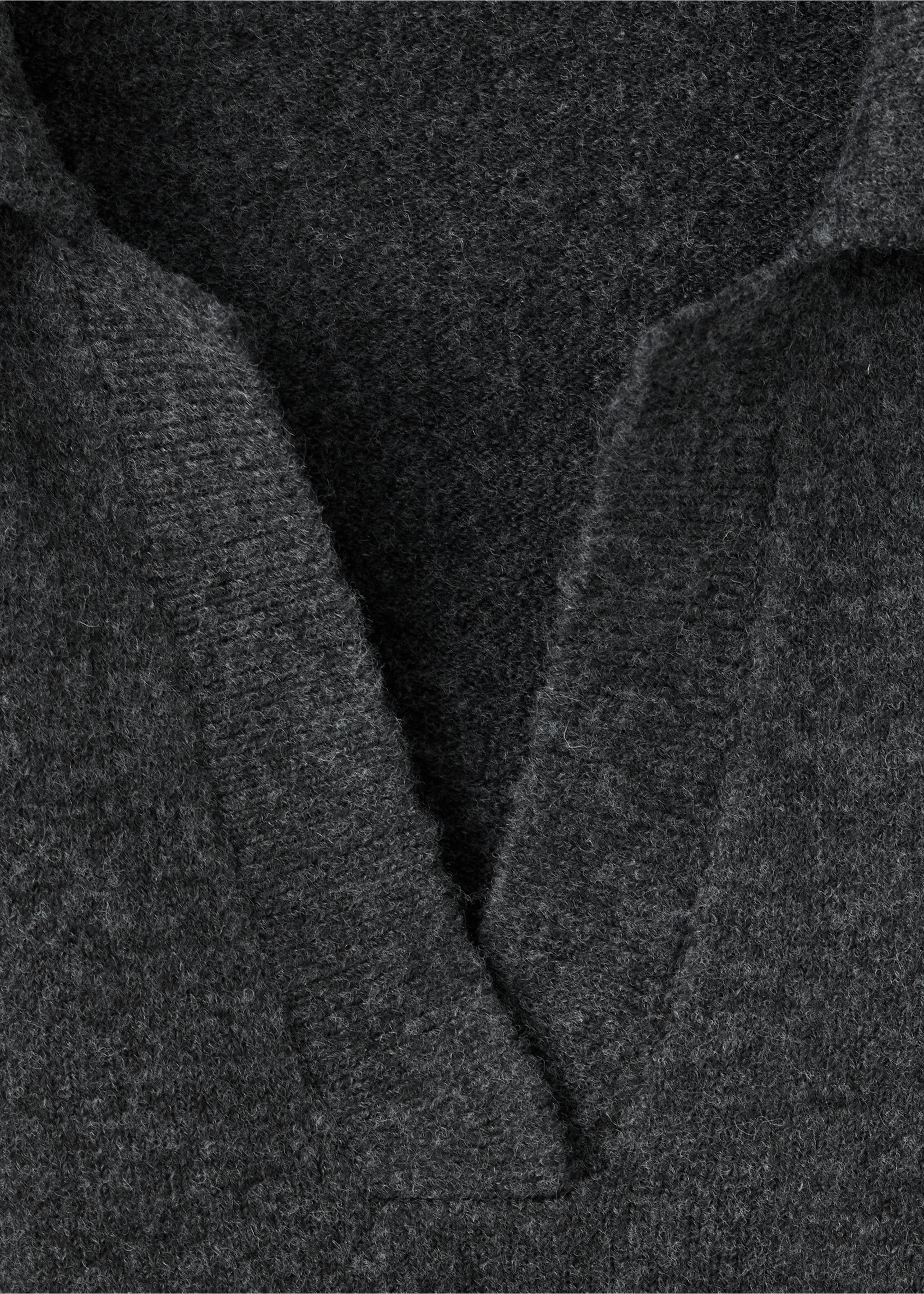 Knitted polo-neck sweater - Details of the article 8, Charcoal. Ref: 37051449-00.