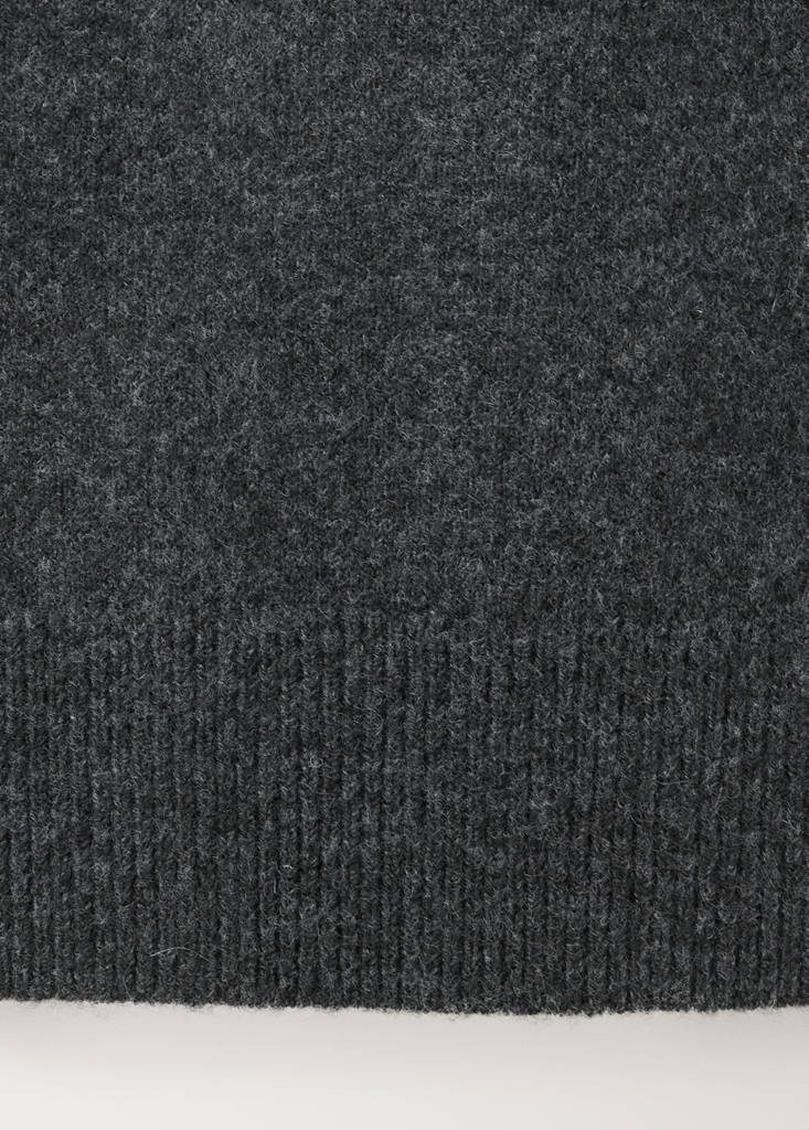 Knitted polo-neck sweater — Charcoal