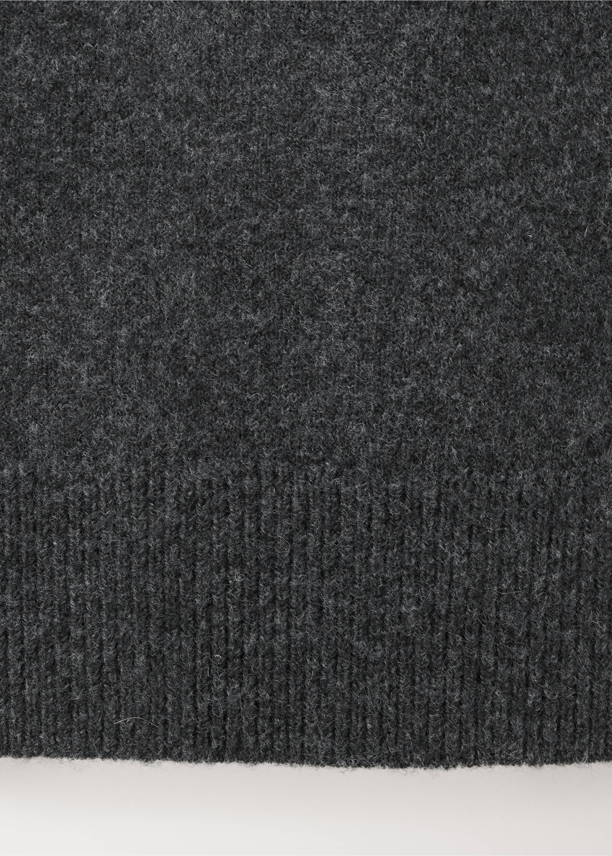 Knitted polo-neck sweater - Details of the article 0, Charcoal. Ref: 37051449-00.