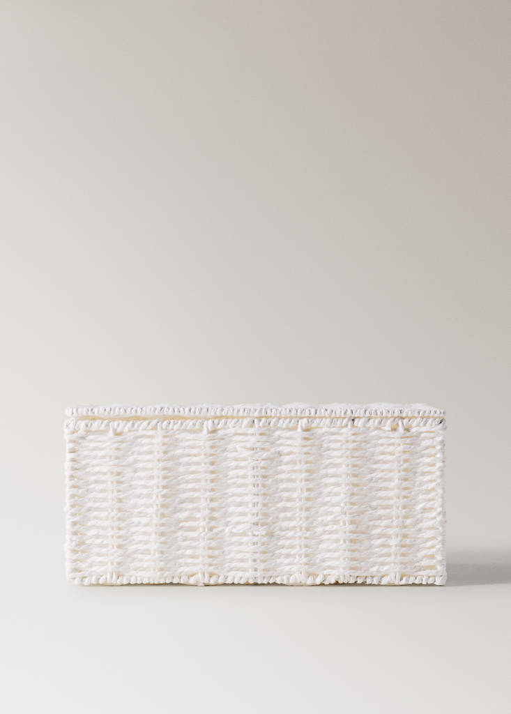 Medium braided paper box — White