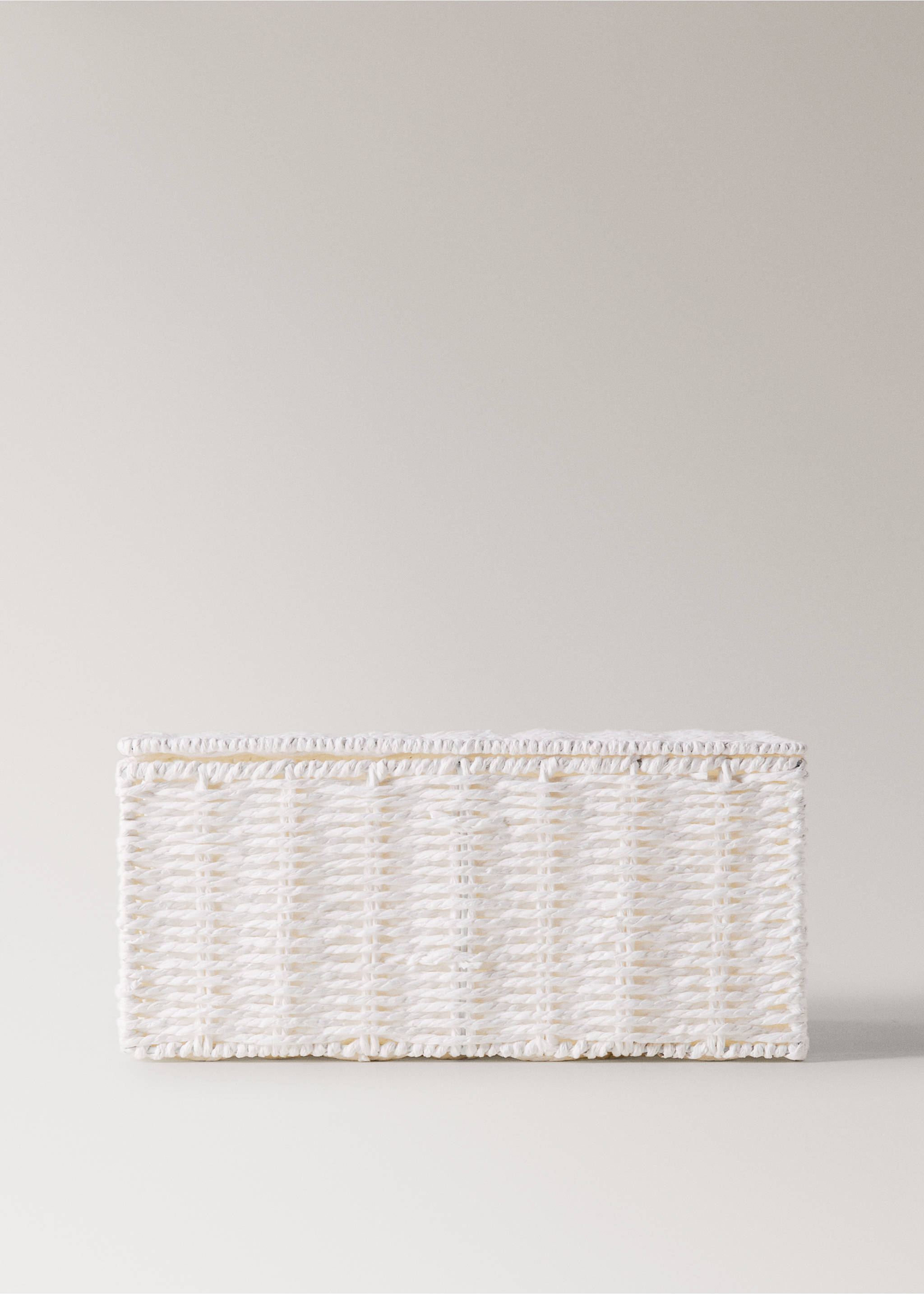 Medium-sized braided paper box - Article without model, White. Ref: 37051451-00.