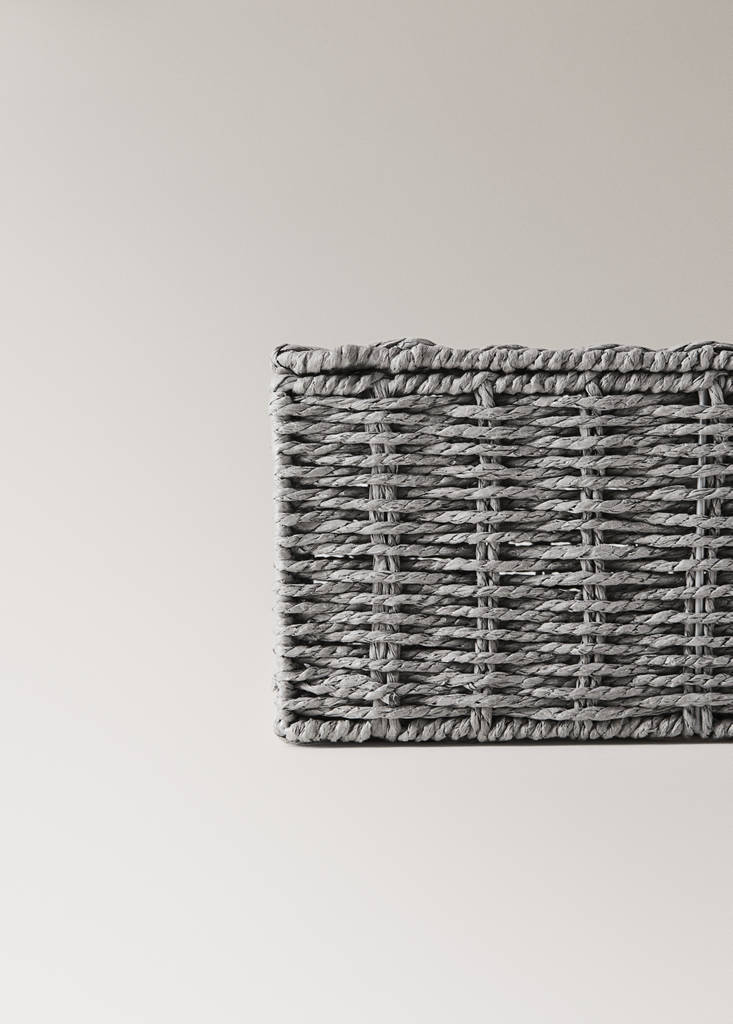 Medium braided paper box — Grey