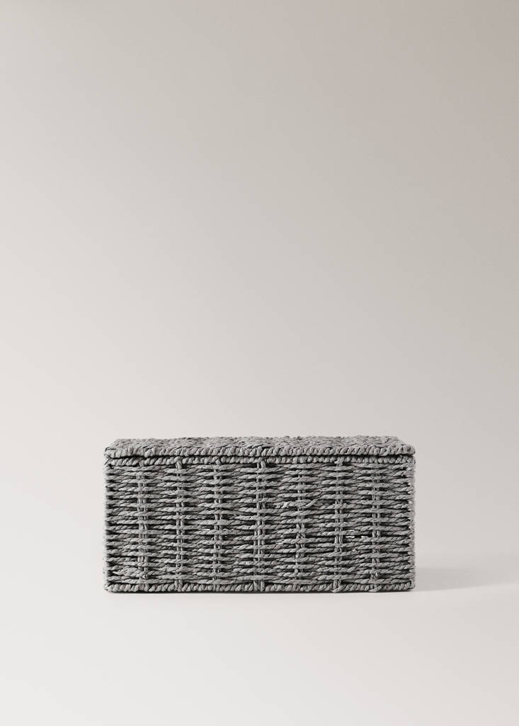 Medium braided paper box — Grey