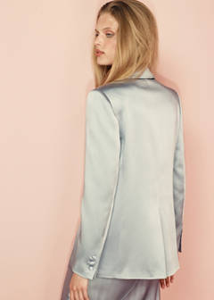 Topstitched blazer with lapels — Silver 3